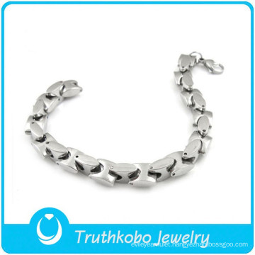 TKB-B0114 Jewelry manufacturer china mechanical design silver 316L stainless steel mens bracelet